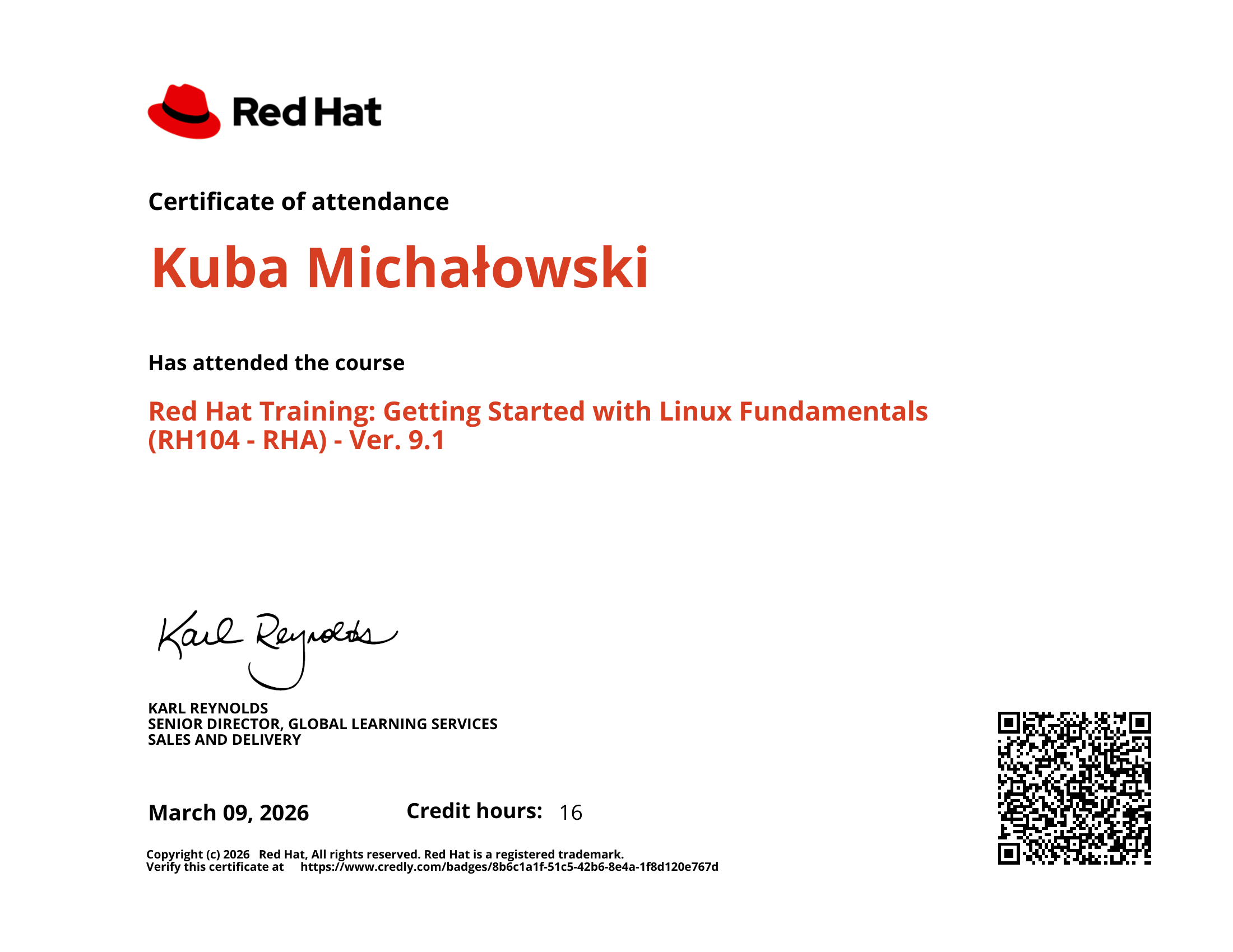 Getting Started with Linux Fundamentals (RH104 - RHA) - Ver. 9.1