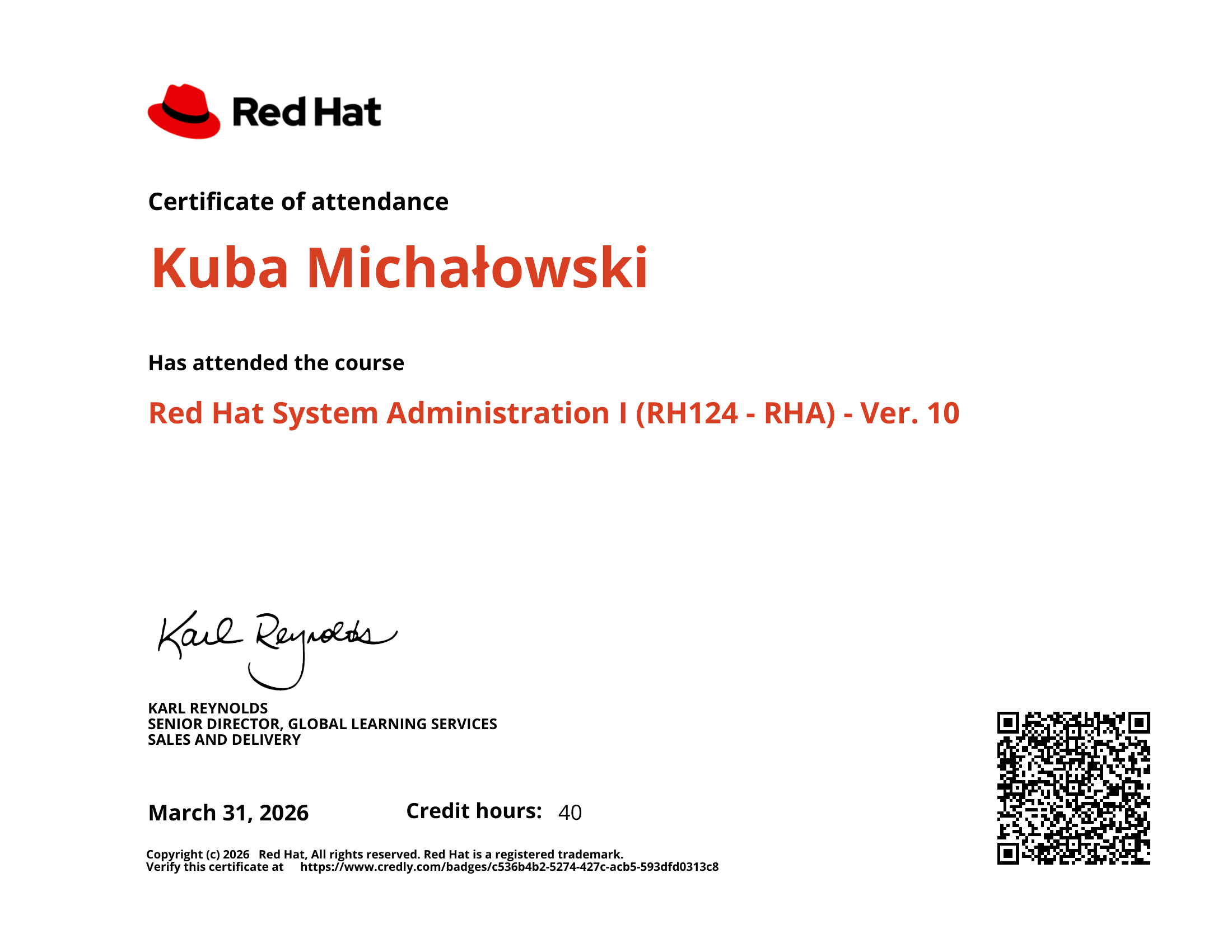 Red Hat System Administration I (RH124 - RHA) - Ver. 10