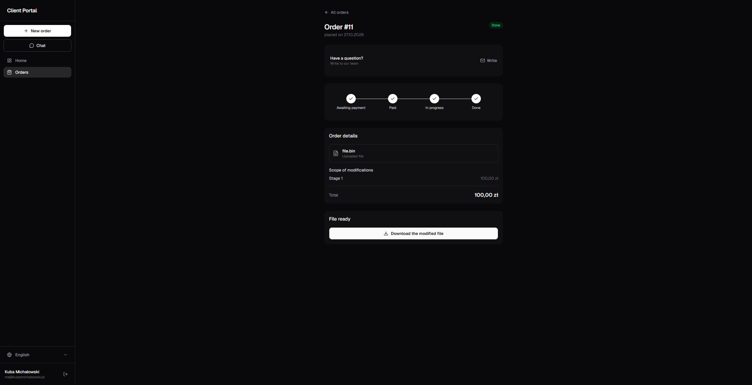 Order details